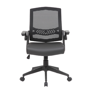 Maklaine Contemporary Mesh Adjustable Computer Desk Chair with Flip Arms