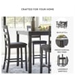Maklaine Transitional 5 Piece Square Dining Table Set in Gray