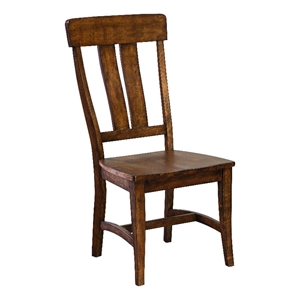 Maklaine Traditional Wood Splat Back Chair in Copper (Set of 2)