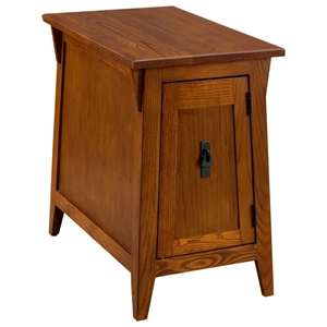 Maklaine Mission Cabinet Wood End Table in Brown Finish/Russet