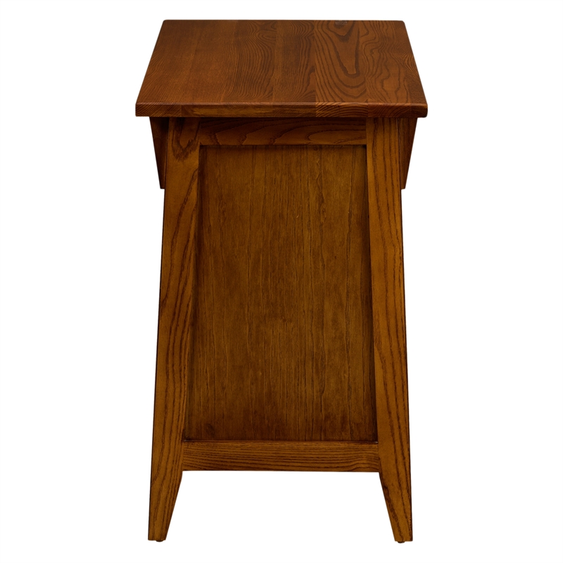 Maklaine Mission Cabinet Wood End Table in Brown Finish/Russet
