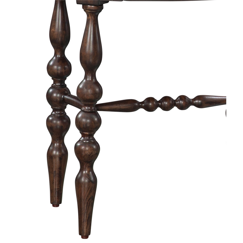 Maklaine Tobacco Brown Wood 1-drawer Oval Shape Accent Table