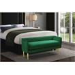 Maklaine Elegant Modern / Contemporary Green Finish Velvet Bench