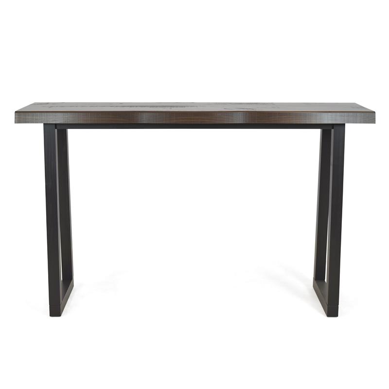 Maklaine Cherry and Ebony Solid Wood Live Edge Sofa Bar Table