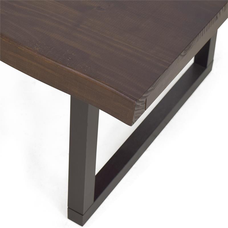 Maklaine Cherry and Ebony Solid Wood Live Edge Sofa Bar Table