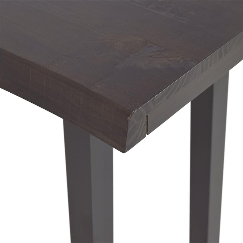 Maklaine Cherry and Ebony Solid Wood Live Edge Sofa Bar Table