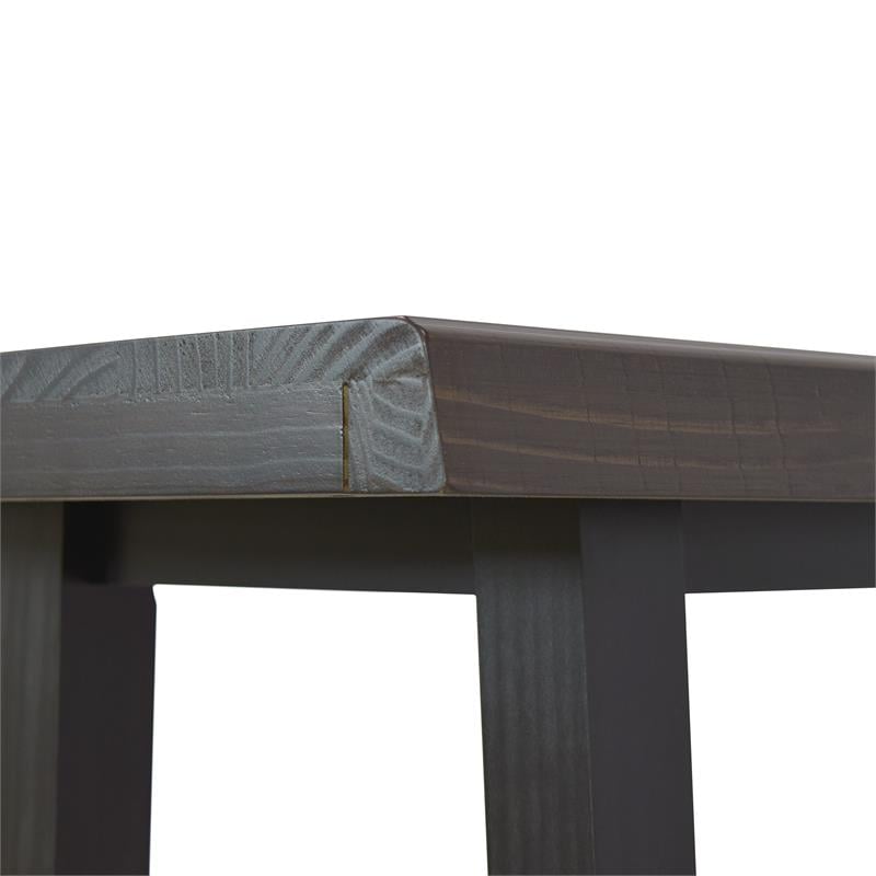 Maklaine Cherry and Ebony Solid Wood Live Edge Sofa Bar Table