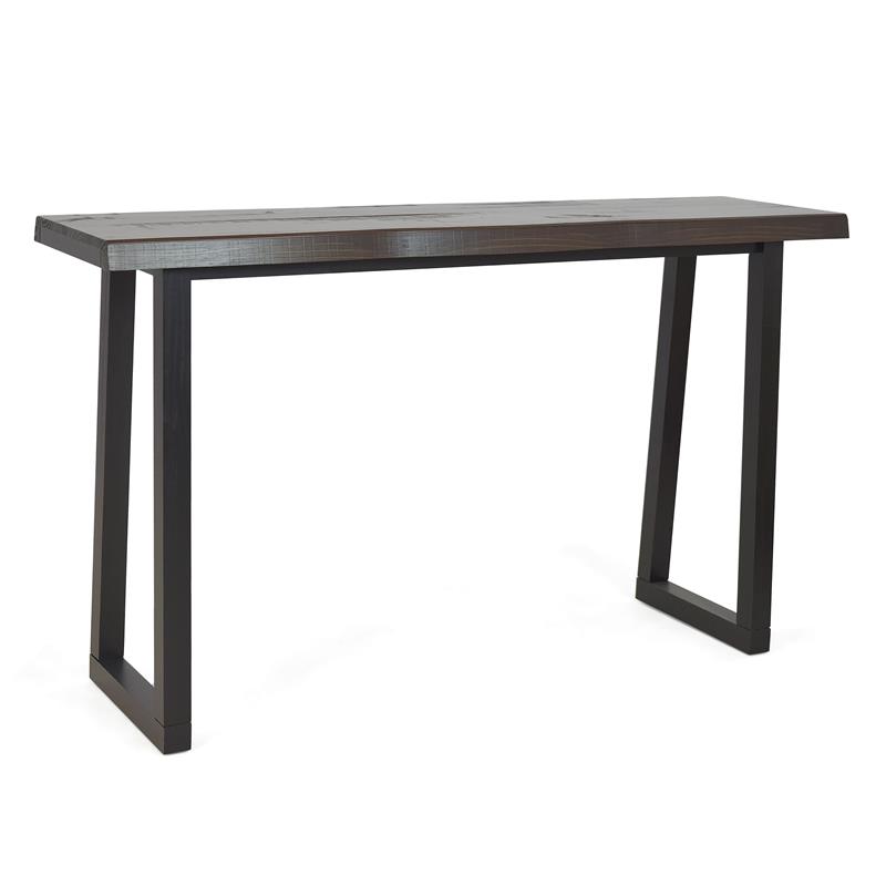 Maklaine Cherry and Ebony Solid Wood Live Edge Sofa Bar Table