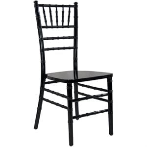Maklaine Wood Modern Traditional Chiavari Chair In Black Finish