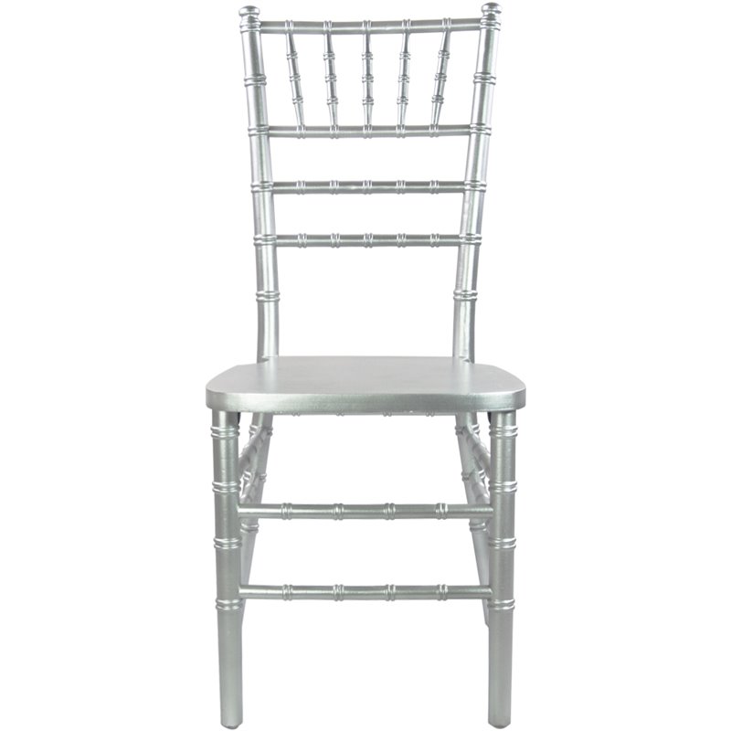 Maklaine Wood Modern Traditional Chiavari Chair In Silver Finish