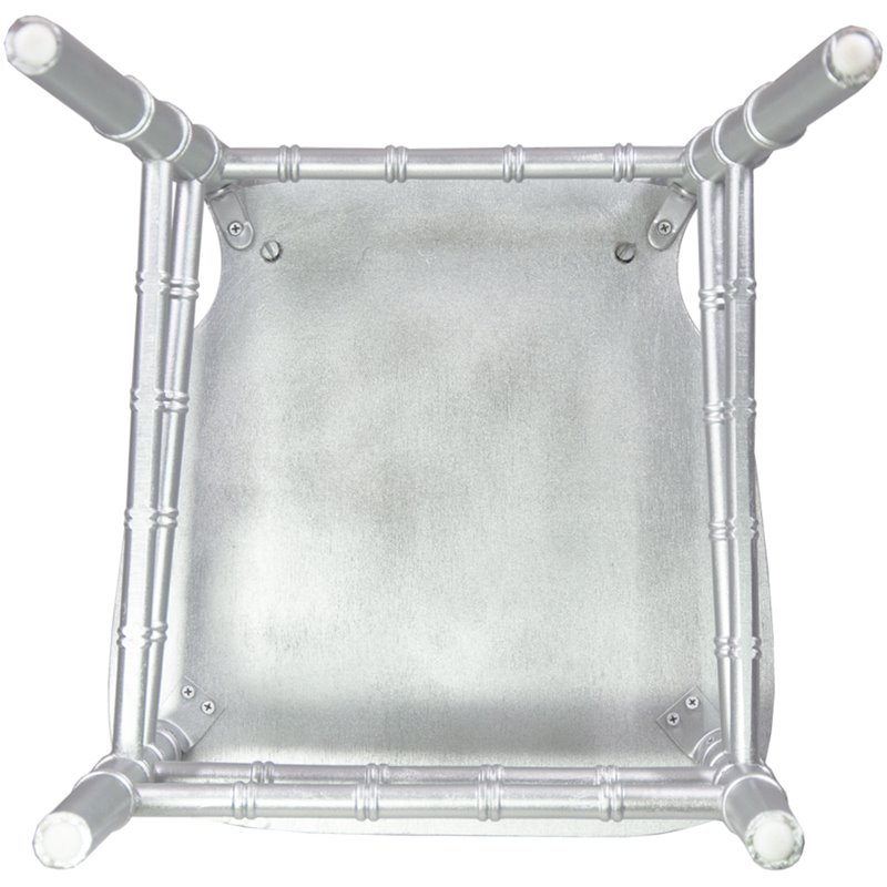 Maklaine Wood Modern Traditional Chiavari Chair In Silver Finish