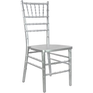 Maklaine Wood Modern Traditional Chiavari Chair In Silver Finish