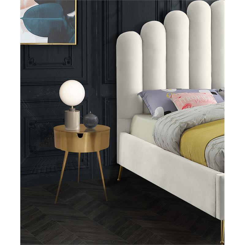 Maklaine Elegant Modern / Contemporary Gold Metal Nightstand