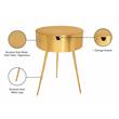 Maklaine Elegant Modern / Contemporary Gold Metal Nightstand