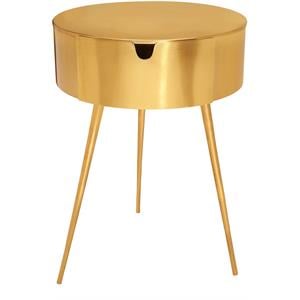 Maklaine Elegant Modern / Contemporary Gold Metal Nightstand