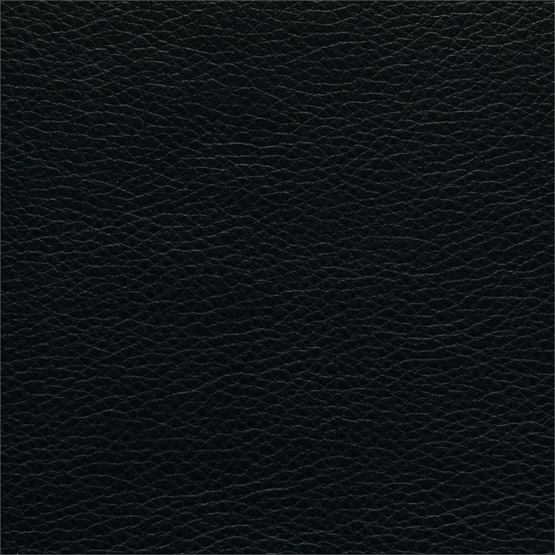 Maklaine Executive Mid-Back Chair in Black Faux Leather with Padded Arms