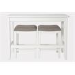 Maklaine Traditional Wood Sofa Table with Two Stools in White
