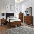 Maklaine Wood Mid-Century 2-Drawer Nightstand in Walnut Finish