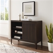 Maklaine Mid-Century Wood Record Storage Media Console - Dark Brown