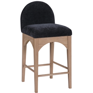Maklaine Elegant Modern / Contemporary Black Chenille Fabric Stool