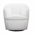 Maklaine Traditional Snow All Italian Leather Swivel Club Chair