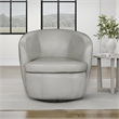 Maklaine Steamboat Ice All Italian Leather Swivel Club Chair