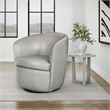 Maklaine Steamboat Ice All Italian Leather Swivel Club Chair