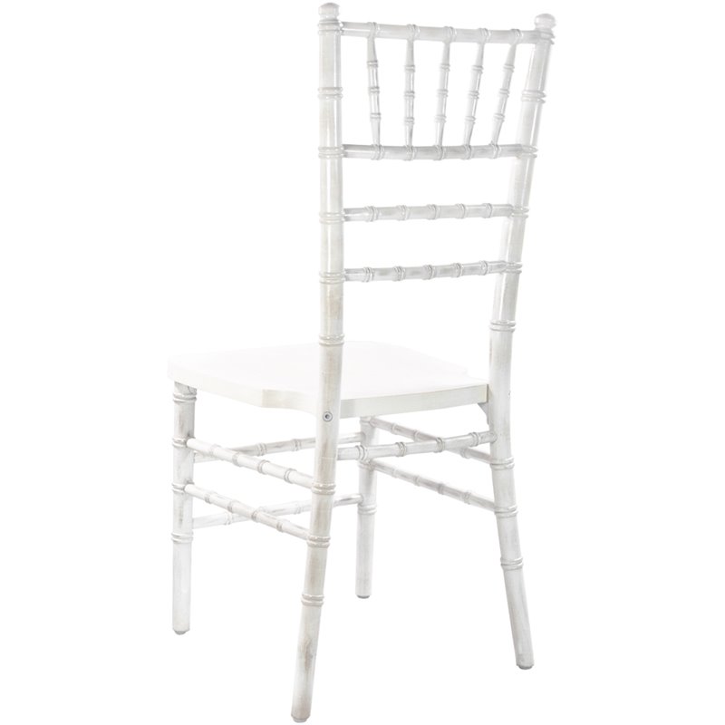 Maklaine Modern / Contemporary Wood Chiavari Chair In Lime Wash
