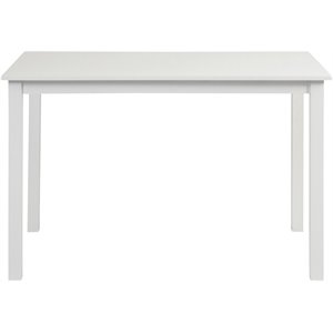 Maklaine 5-Piece Solid Wood Farmhouse Dining Set in White and Gray