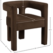 Maklaine Modern / Contemporary Brown Finish Velvet Dining Chair