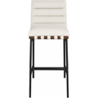 Maklaine Modern / Contemporary Cream Vegan Faux Leather Bar Stool