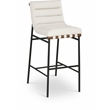 Maklaine Modern / Contemporary Cream Vegan Faux Leather Bar Stool