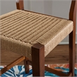 Maklaine Wood 2 Tone Counter Stools Handwoven Rope Seat Set of 2 in Brown