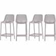 Maklaine Modern / Contemporary Gray Outdoor Patio Stool (Set of 4)