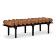 Maklaine Modern / Contemporary Cognac Vegan Faux Leather Bench