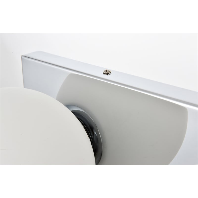 Maklaine 3-Light Iron & Glass Bath Sconce in Chrome/Frosted White