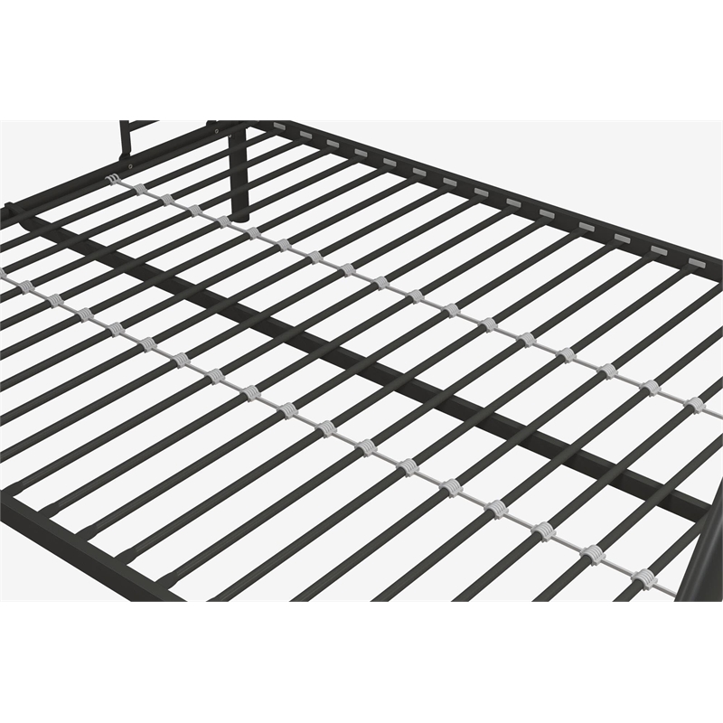 Maklaine Contemporary Metal Twin over Full Bunk Bed in Black