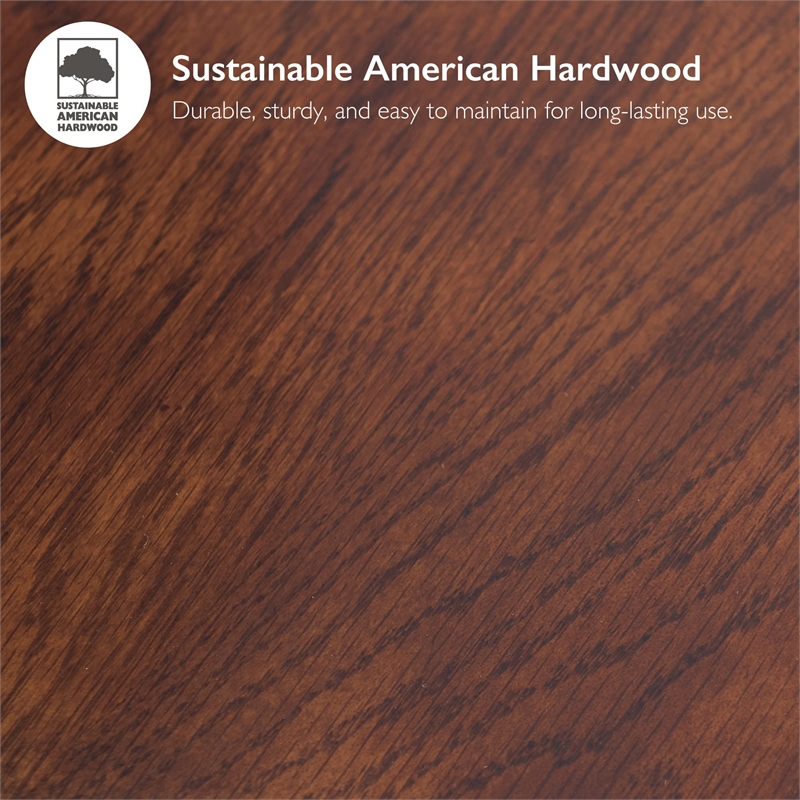 Maklaine Modern Traditional Corner Computer Desk in Mission Oak