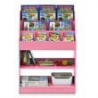 Maklaine Engineered Wood Magazine/Bookshelf with Storage in Pink