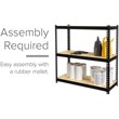 Maklaine Riveted Metal Shelving 3-Shelf Unit 12D x 30W x 30H Black