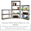 Maklaine Riveted Metal Shelving 3-Shelf Unit 12D x 30W x 30H Black
