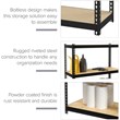 Maklaine Riveted Metal Shelving 3-Shelf Unit 12D x 30W x 30H Black