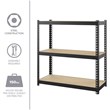 Maklaine Riveted Metal Shelving 3-Shelf Unit 12D x 30W x 30H Black