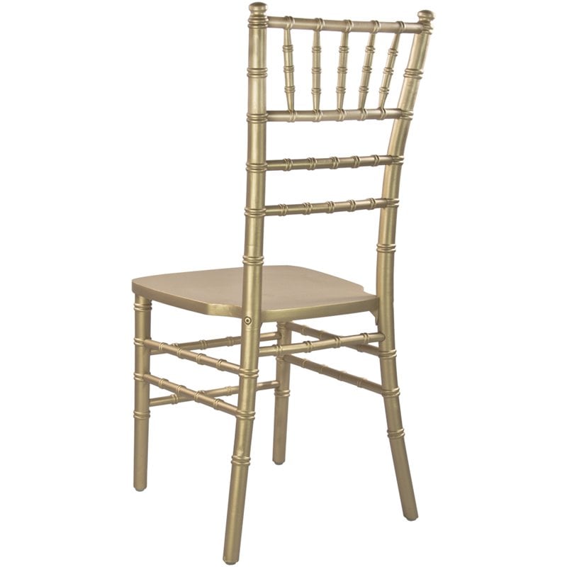 Maklaine Wood Modern Traditional Chiavari Chair In Gold Finish