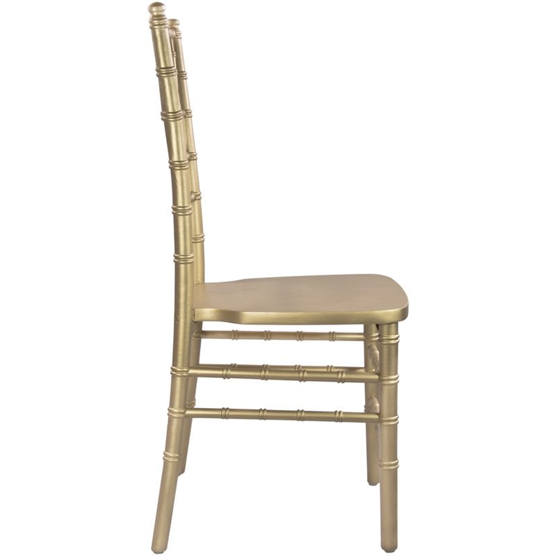 Maklaine Wood Modern Traditional Chiavari Chair In Gold Finish