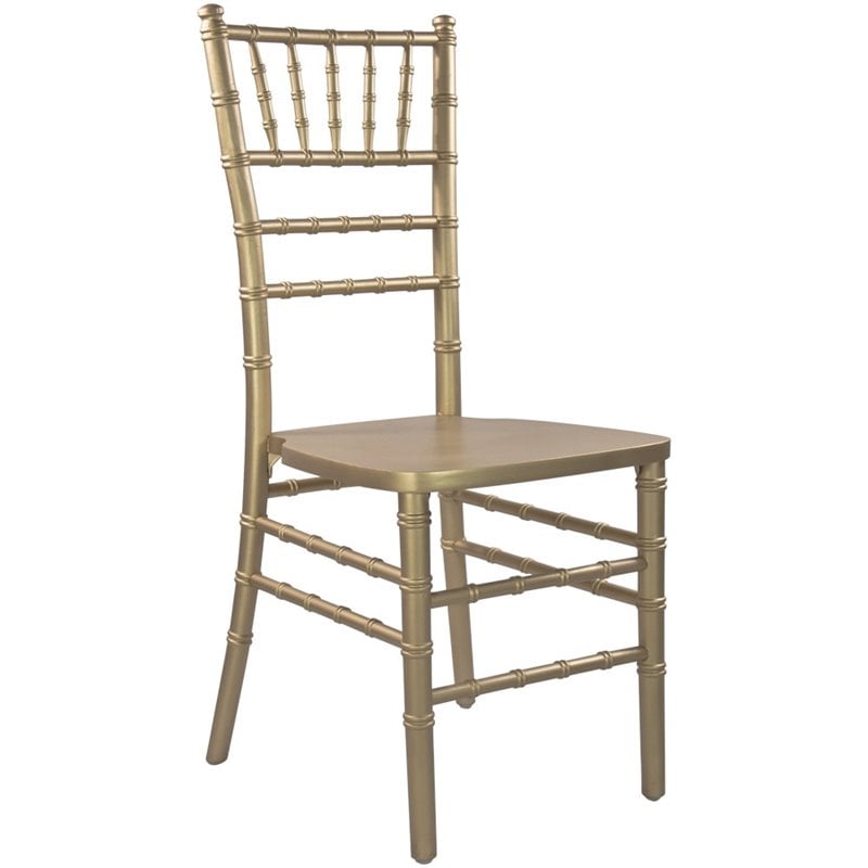 Maklaine Wood Modern Traditional Chiavari Chair In Gold Finish