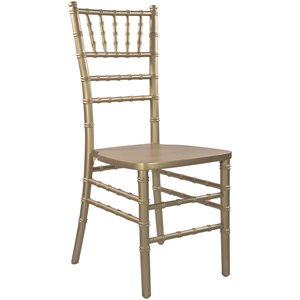 Maklaine Wood Modern Traditional Chiavari Chair In Gold Finish