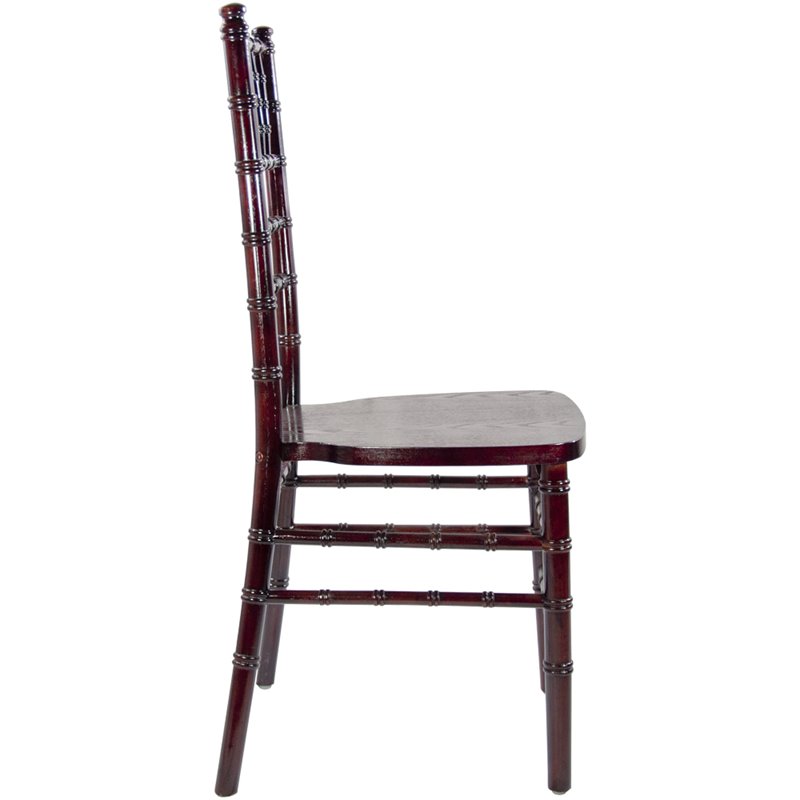 Maklaine Wood Modern Traditional Chiavari Chair In Mahogany Finish