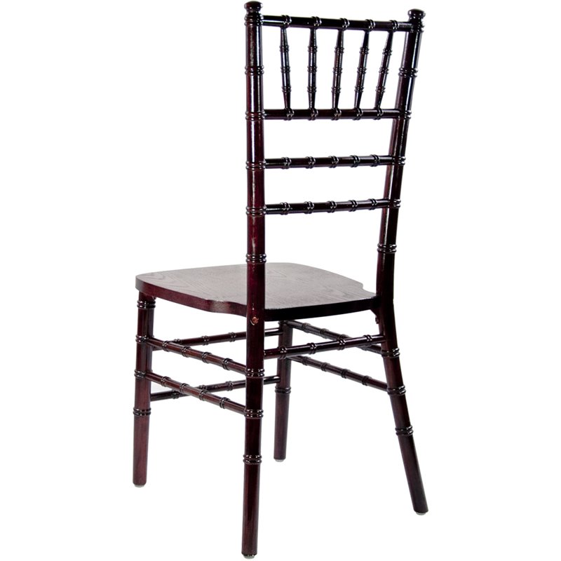 Maklaine Wood Modern Traditional Chiavari Chair In Mahogany Finish