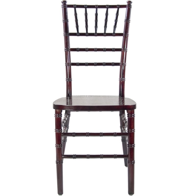 Maklaine Wood Modern Traditional Chiavari Chair In Mahogany Finish